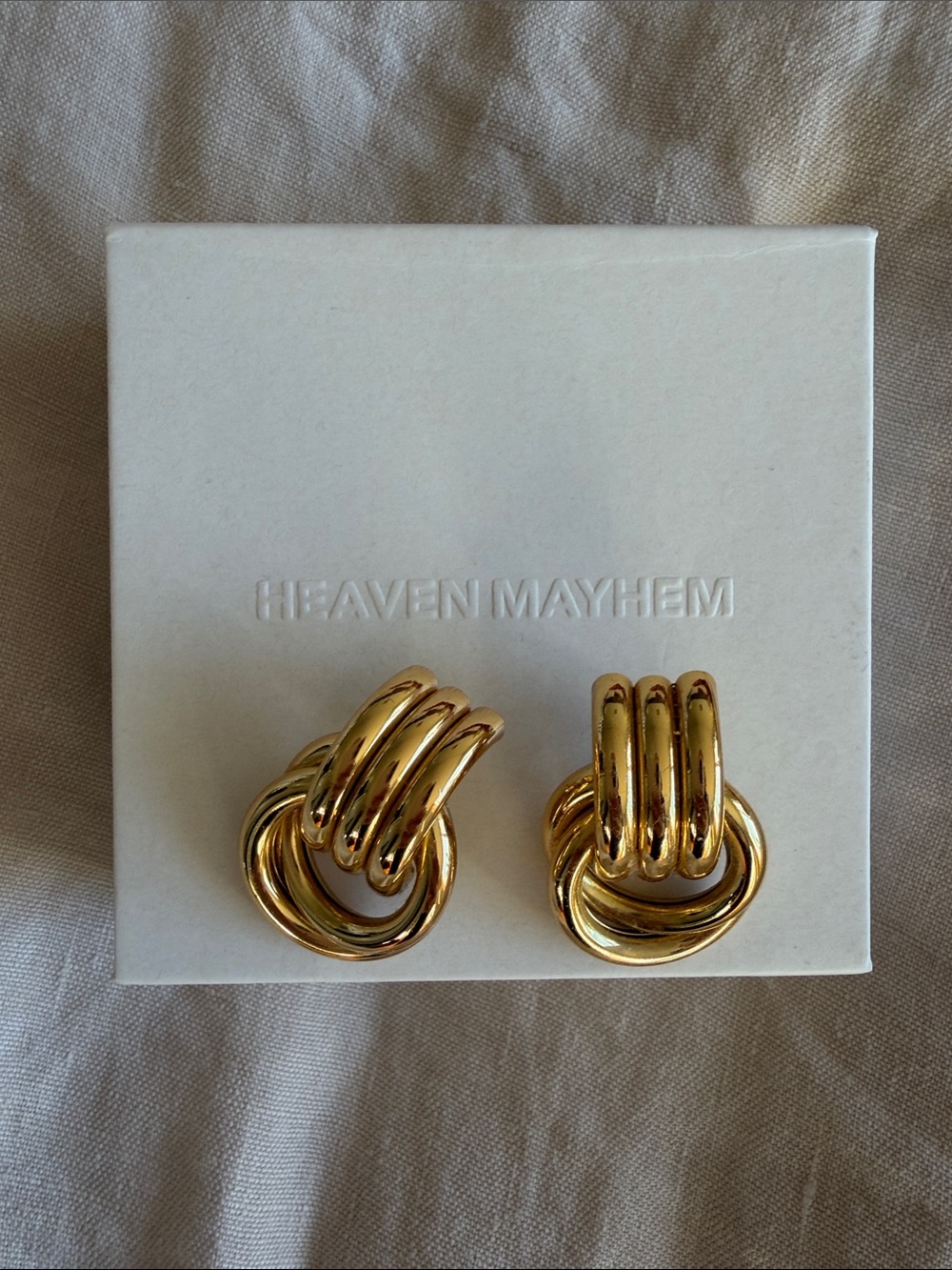 Heaven Mayhem Gold Knot Drop Earrings